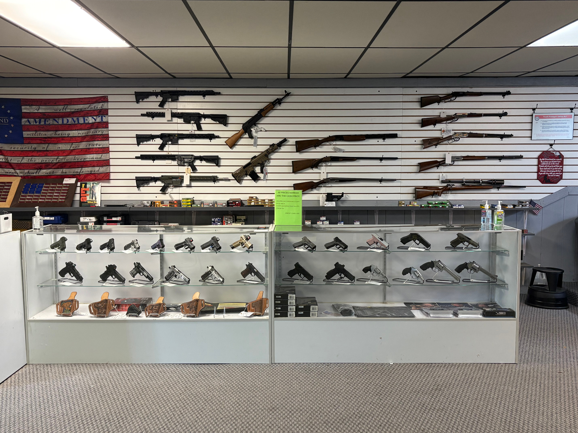 Handgun display case at Hufftown Highpower
